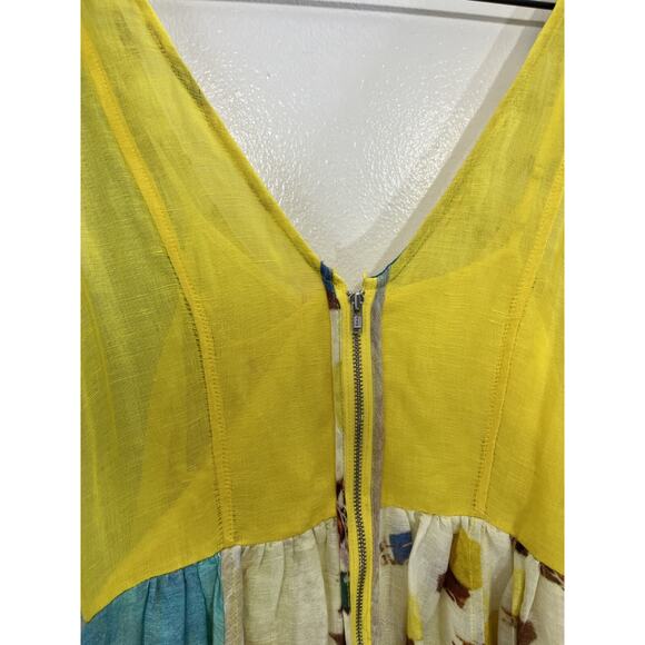 Whimsical Beach Dopamine Cottagecore Linen Blend Dress 4 Y2K Indie Sleaze Resort - Picture 12 of 16